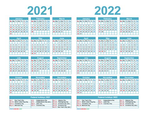 Vertex42 2022 Free Printable Calendars And Planners 2021 2022 And