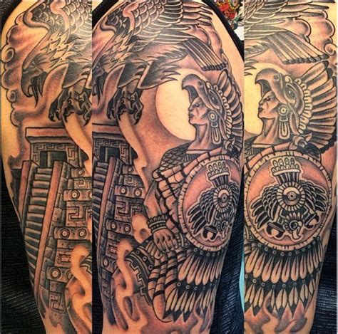 aztec warrior sleeve tattoo aztec tattoos aztec tattoo designs eagle tattoos tattoo designs