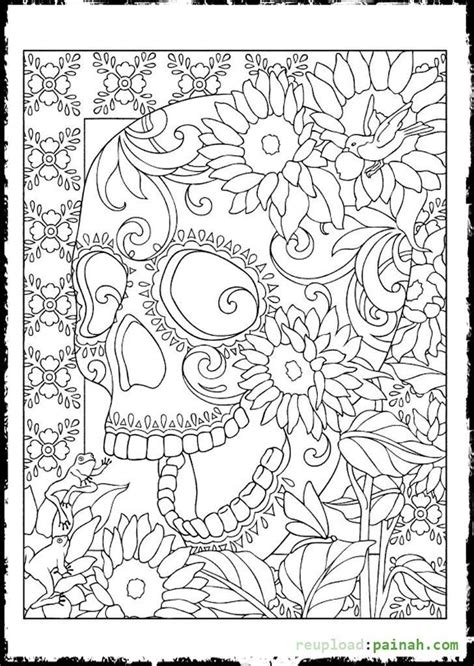 Day Of The Dead Sugar Skulls Coloring Pages Coloring Pages Skull
