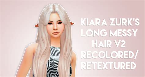 Long Messy Hair V2 And Med Wavy Conversion By Kiara Zurk Recolored