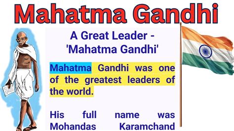 A Great Leader Mahatma Gandhi Short Speech Mahatma Gandhi Short