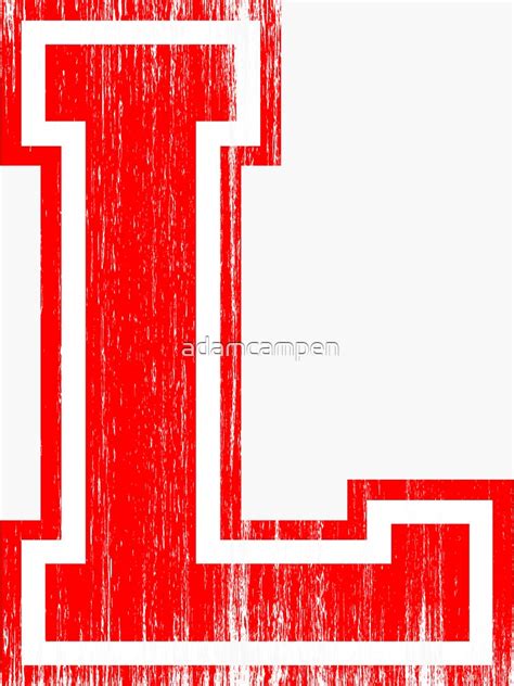 Big Red Letter L Sticker By Adamcampen Redbubble