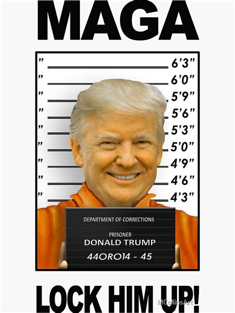 "Donald Trump Prison Mugshot Moron 45" Sticker for Sale by MCollinsArt