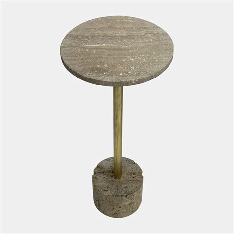 26 Travertine Accent Table Naturalgold Kd Sagebrook Home