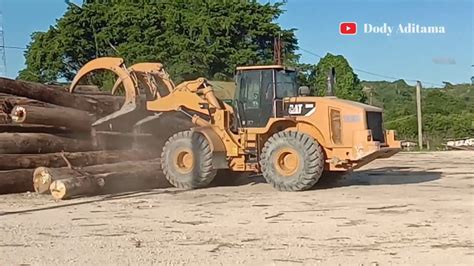 Alat Berat Wheel Loader Caterpillar 966 H Logging Youtube