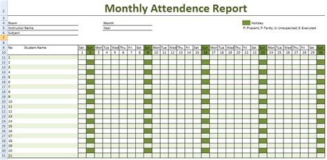 Attendance Sheet For Employees Excel 2016 Printable Calendar Templates