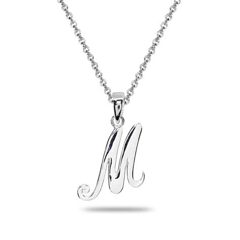 M Letter Initial Alphabet Name Personalized 925 Sterling Silver Pendant