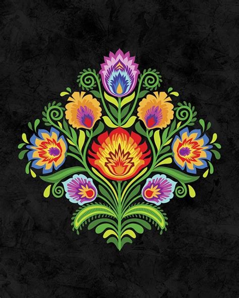 Wycinanki Folk Embroidery Folk Art Flowers Polish Folk Art