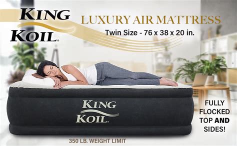 King Koil Twin Size Upgraded Luxury Raised Air Mattress