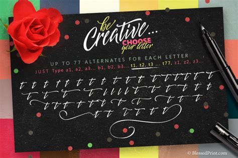 The Creative Font By Blessed Print · Creative Fabrica