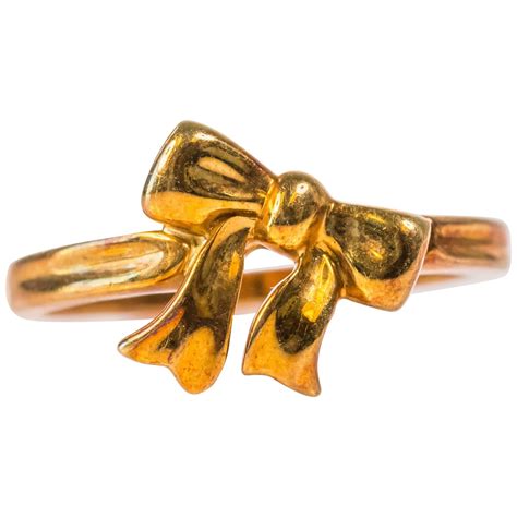 Tiffany And Co 18k Gold Ribbon Bow Ring For Sale At 1stdibs Tiffany