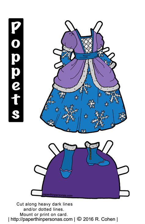 Free Printable Snow Princess Paper Doll Dress