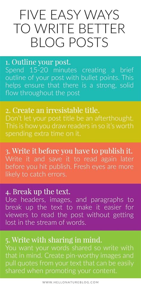 Five Easy Ways To Write Better Blog Posts Hello Nature