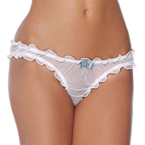 Sheer White Bridal Panties With Pale Blue Bow Detail And Ruched Back Sizes Medium Buy Online