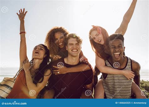Group Of Multi Ethnic People Enjoying Themselves Stock Image Image Of