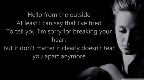 Adele Hello Official Lyrics Video Hd Youtube