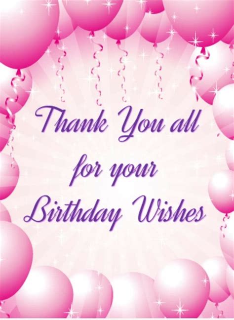 Thanks Card For Birthday Wishes Printable Templates Free
