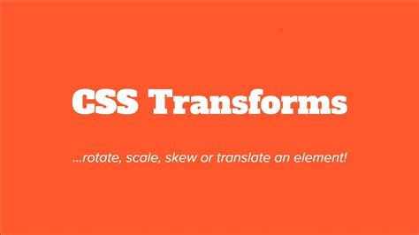 All You Need To Know About Css Transforms Youtube