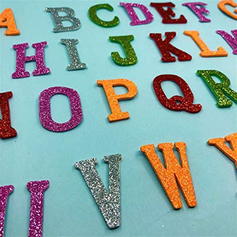 Kenkio 150 Pieces Assorted Colors Self Adhesive Letter Stickers Glitter