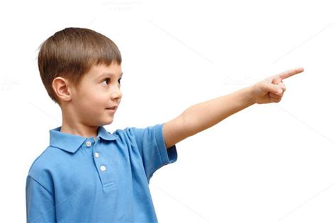 Child Pointing His Finger Children Phonics Cards Point