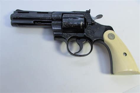 Sold Price Engraved Colt Python 357 Pistol 4 Revolver Invalid Date Est