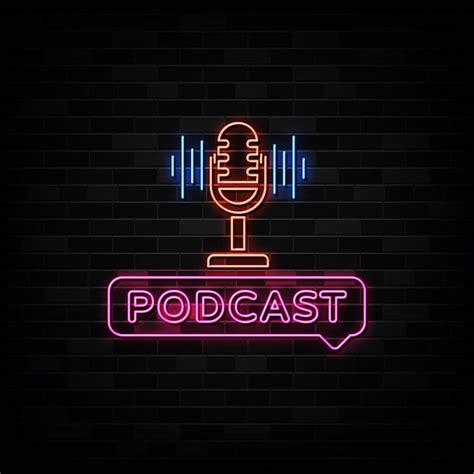 Premium Vector Podcast Neon Signs Template Neon Style