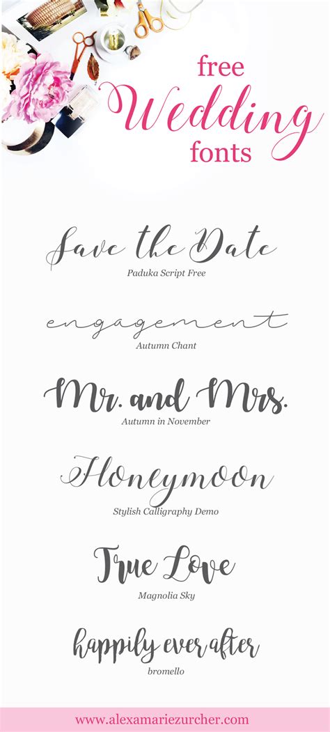 Free Wedding Fonts Alexa Zurcher