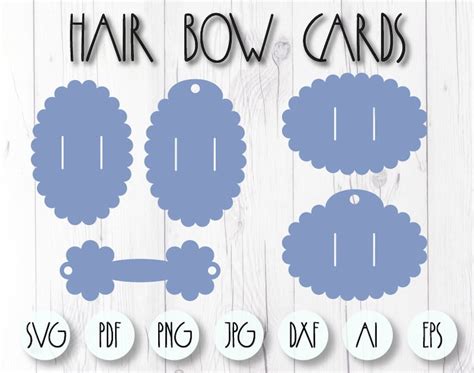 Bow Holder Svg Scalloped Card Template Hair Bow Display Svg Etsy
