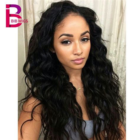body wave lace front human hair wigs for women natural black pre plucked 250 density brazilian