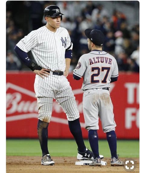Aaron Judge Yankees And Jose Altuve Astros Alcs 2017 Baseball