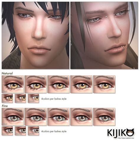 Kijiko Sims 4 Eyelashes In Skin Detail Sbbom