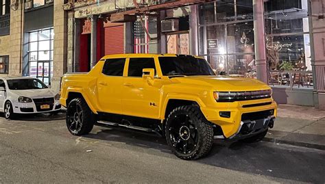 Custom Yellow Gmc Hummer Ev Spotted In Nyc