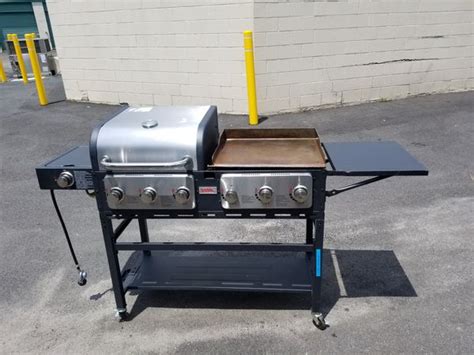 Camplux propane gas griddle grill, 15,000 btu griddle grill combo, portable outdoor griddle station 17 inches with 20 lb and rv regulator for camping, traveling and tailgating. Outdoor Gourmet Triton 7-Burner Propane Grill and Griddle ...