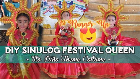 Diy Sinulog Festival Queen Costume Red Gown Youtube