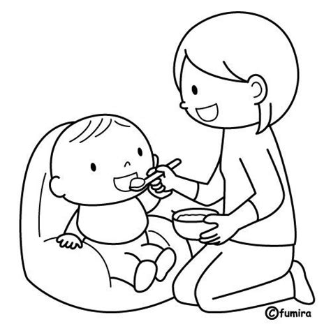 Ik lig in bed en zie de maan hoog in de lucht hier ver vandaan ik doe mijn ruimtepak gauw aan ik moet nog even naar de maan snel stap ik in mijn raket. Mother feeding baby - free coloring pages | Coloring Pages ...