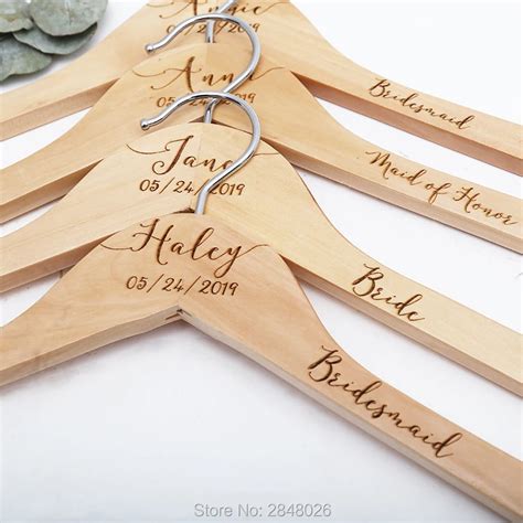 Personalized Village Engraved Bridegroom Wooden Wedding Dress Hangers