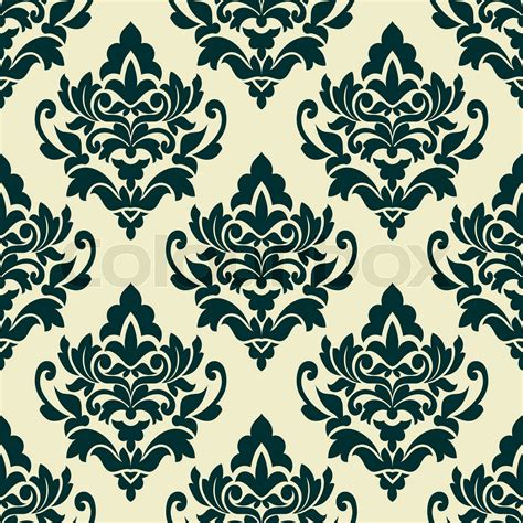 Floral Green Damask Seamless Pattern Stock Vector Colourbox
