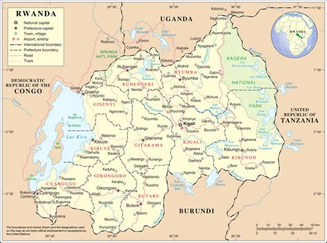 The west of rwanda forms a branch of the great rift valley known as the albertine rift. Kaart landen Oost-Afrika: Kaart Rwanda en Kigali