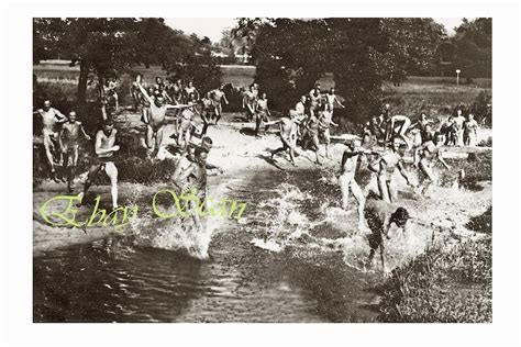Vintage 1940s Photo Reprint Nude Soldiers Swim And Men Etsy