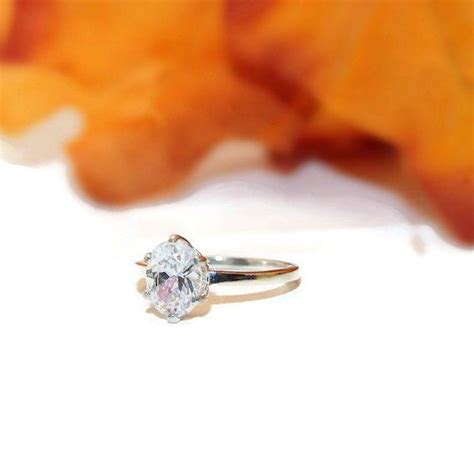 Sterling Silver Promise Ringoval Cubic Zirconiaring With Etsy