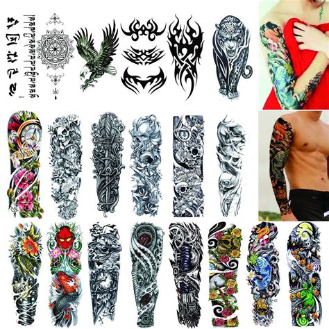 full arm temporary tattoos 20 sheets tattoo sleeves for men and women waterproof fashion