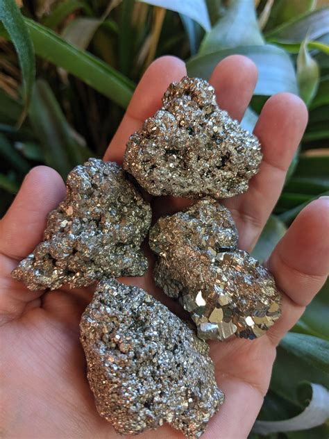 Shiny Druzy Pyrite Cluster Rough Nugget Natural Stone Mineral Etsy