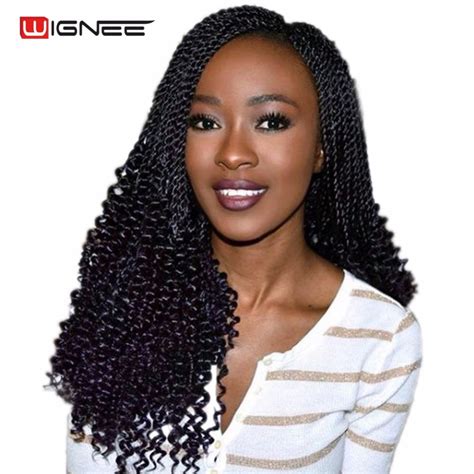 Wignee 20 Inches Curly Senegalese Twist Crochet Braiding Synthetic