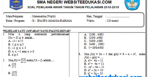 0 ratings0% found this document useful (0 votes). Contoh Soal: Soal Mtk Wajib Kelas X Semester 2