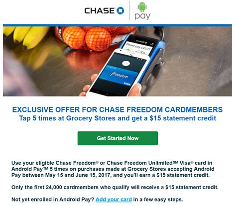 So if you think the chase sapphire preferred card might be a great fit for someone you know, you can receive up to 75,000 additional ultimate rewards points each. Chase Freedom Cards Android Pay Promotion: Earn $15 Statement Credit For 5 Transactions