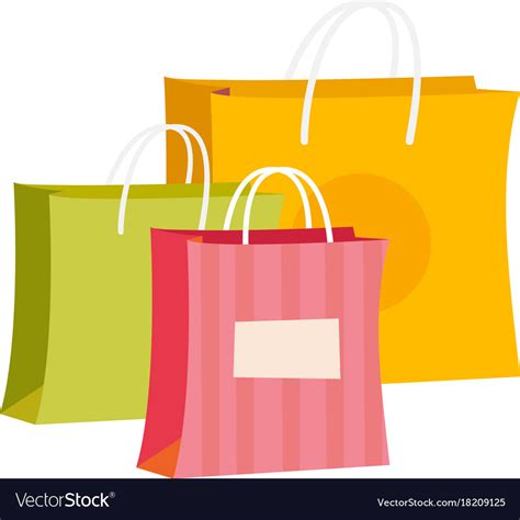 Paper Shopping Bags Cartoon Royalty Free Vector Image