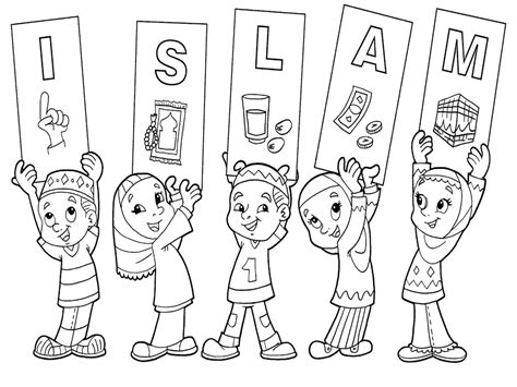 Download Gambar Mewarnai Anak Muslim Lengkap Dengan Buku Mewarnai Dan