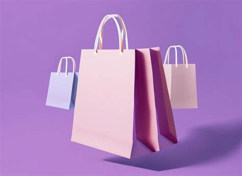 Premium Ai Image Different Color Shopping Bags
