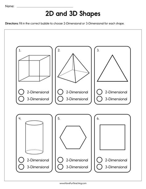 Worksheet For Shapes For Grade 2 2 Dimensional Shapes Worksheets 2d