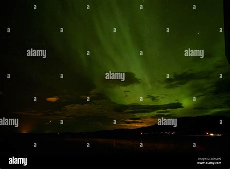 October Northern Lights In Iceland Stock Photo Alamy